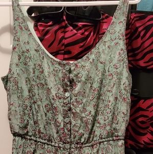 Green floral western style dress